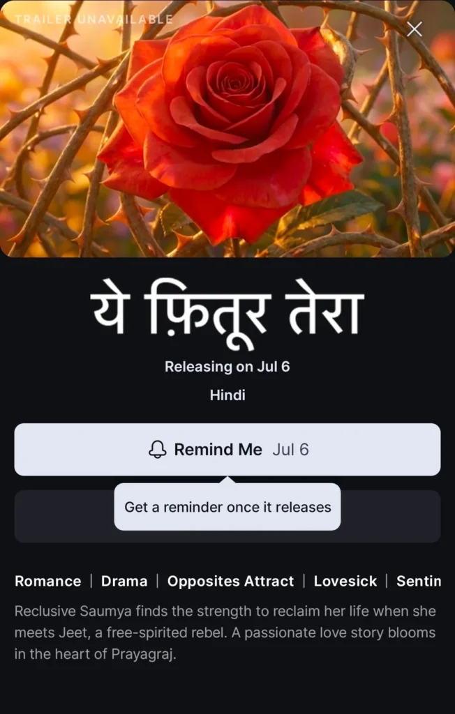 Yeh Fitoor Mera Coming Soon on Jio Hotstar